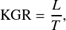        𝐿-
KGR  = 𝑇 ,