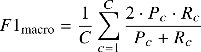 Macro F1 formula
